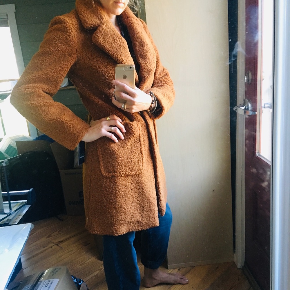 NWT French connection teddy coat fits XS/S/M